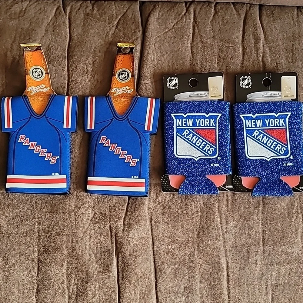 Rangers NY NHL bottle and can koozies